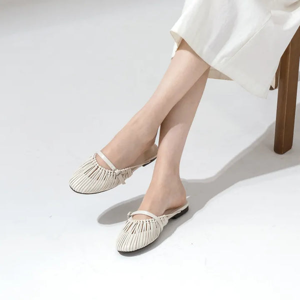 Falling String Strap Mule Slippers 1cm
