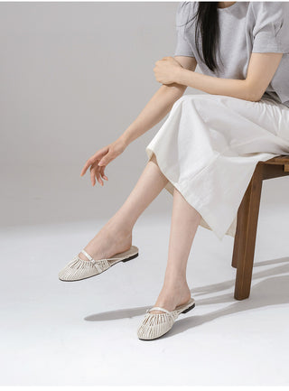 Falling String Strap Mule Slippers 1cm