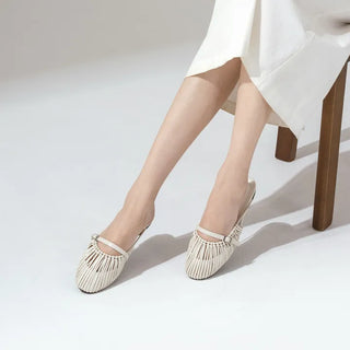 Falling String Strap Mule Slippers 1cm