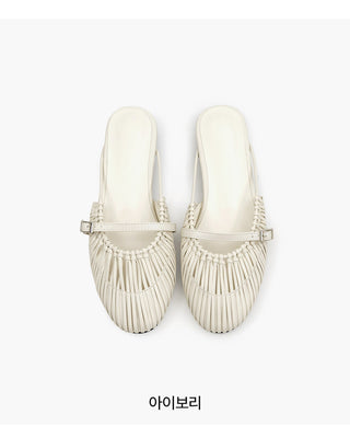 Falling String Strap Mule Slippers 1cm