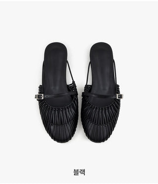 Falling String Strap Mule Slippers 1cm