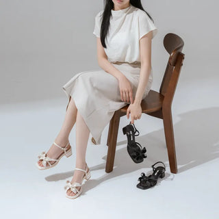 Litven Volume Ribbon Strap Sandals 4cm