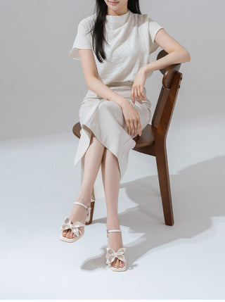 Litven Volume Ribbon Strap Sandals 4cm