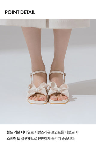 Litven Volume Ribbon Strap Sandals 4cm