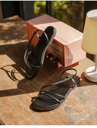 Linkre Strap Flat Sandals 1cm