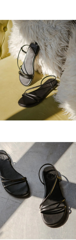 Linkre Strap Flat Sandals 1cm
