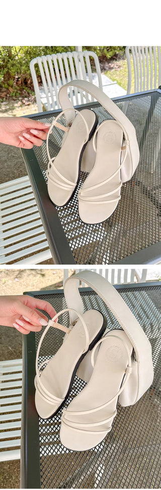 Linkre Strap Flat Sandals 1cm