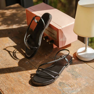 Linkre Strap Flat Sandals 1cm