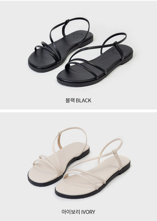 Linkre Strap Flat Sandals 1cm