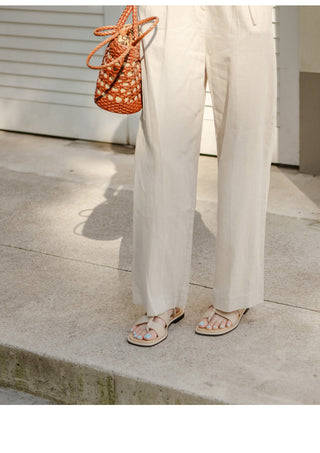 Plain square flip-flop sandals 1cm