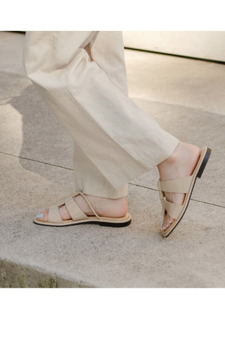 Plain square flip-flop sandals 1cm