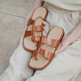 Plain square flip-flop sandals 1cm