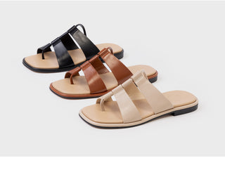 Plain square flip-flop sandals 1cm