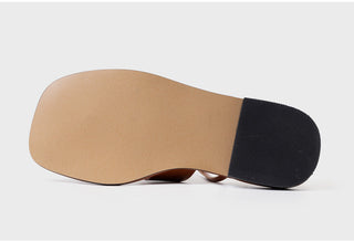 Plain square flip-flop sandals 1cm