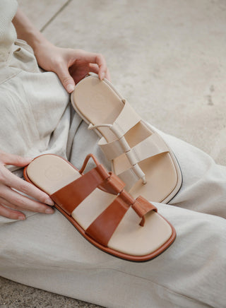 Plain square flip-flop sandals 1cm