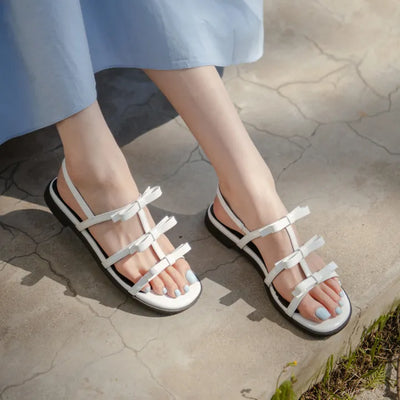 SUMMER Lugent Ribbon Flat Slingback Sandals 2cm