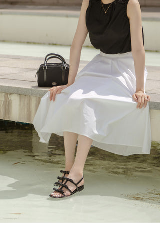 SUMMER Lugent Ribbon Flat Slingback Sandals 2cm