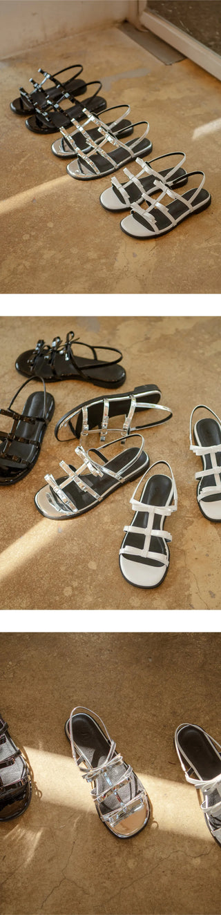 SUMMER Lugent Ribbon Flat Slingback Sandals 2cm