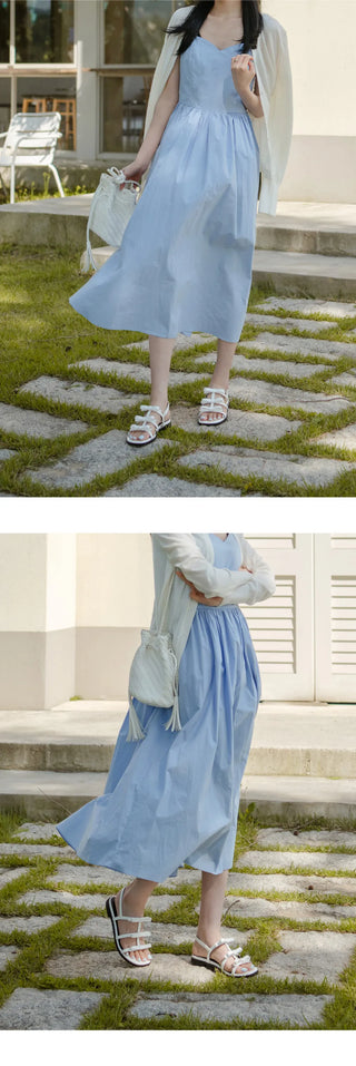SUMMER Lugent Ribbon Flat Slingback Sandals 2cm