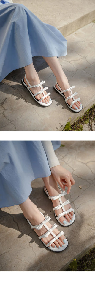 SUMMER Lugent Ribbon Flat Slingback Sandals 2cm