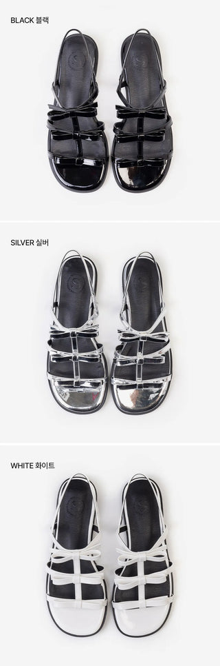 SUMMER Lugent Ribbon Flat Slingback Sandals 2cm