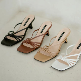 Zenith Knot Strap Slipper Mules 6cm