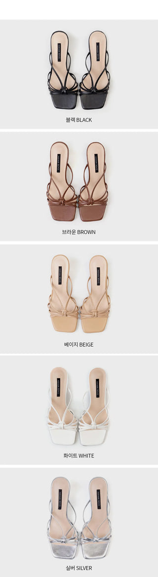 Zenith Knot Strap Slipper Mules 6cm