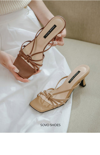 Zenith Knot Strap Slipper Mules 6cm