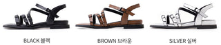Ryuner Vintage Strap Flat Sandals 3cm