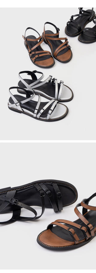 Ryuner Vintage Strap Flat Sandals 3cm
