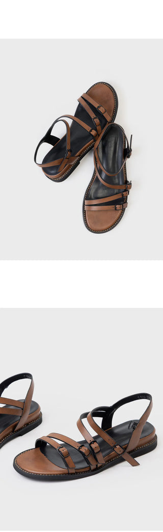 Ryuner Vintage Strap Flat Sandals 3cm