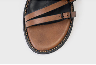 Ryuner Vintage Strap Flat Sandals 3cm