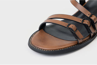 Ryuner Vintage Strap Flat Sandals 3cm