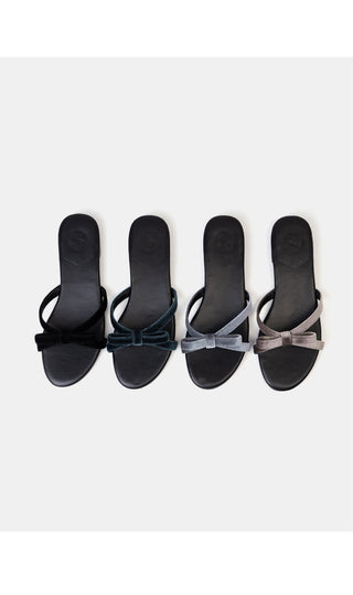 Erica Velvet Ribbon Flat Slippers 1cm
