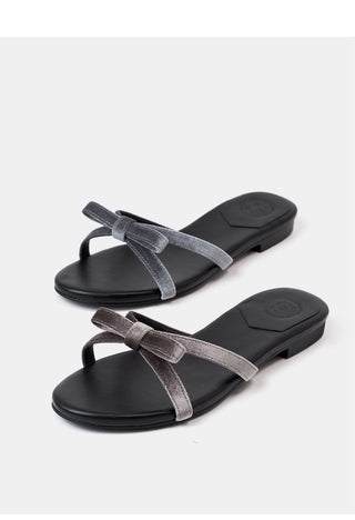 Erica Velvet Ribbon Flat Slippers 1cm