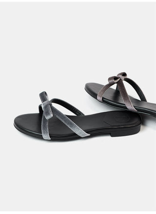 Erica Velvet Ribbon Flat Slippers 1cm