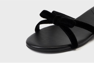 Erica Velvet Ribbon Flat Slippers 1cm