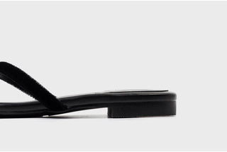 Erica Velvet Ribbon Flat Slippers 1cm
