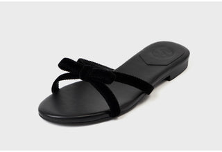 Erica Velvet Ribbon Flat Slippers 1cm