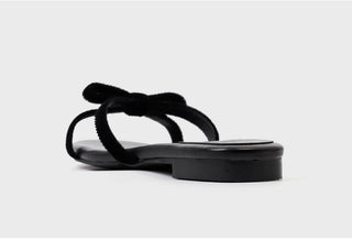 Erica Velvet Ribbon Flat Slippers 1cm