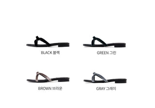 Erica Velvet Ribbon Flat Slippers 1cm