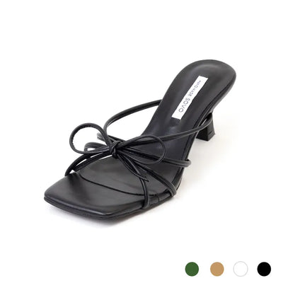 Yulia Knot Ribbon Slipper Sandals 4cm 6cm
