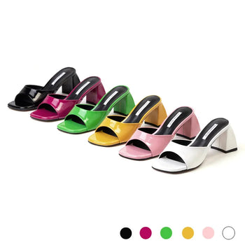 Levond Patent Mule Slippers 6cm