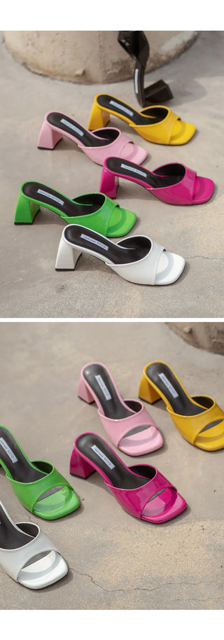 Levond Patent Mule Slippers 6cm