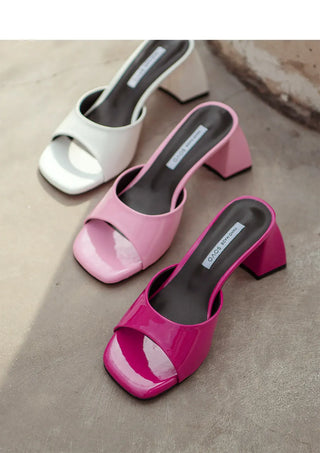 Levond Patent Mule Slippers 6cm