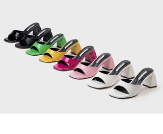 Levond Patent Mule Slippers 6cm