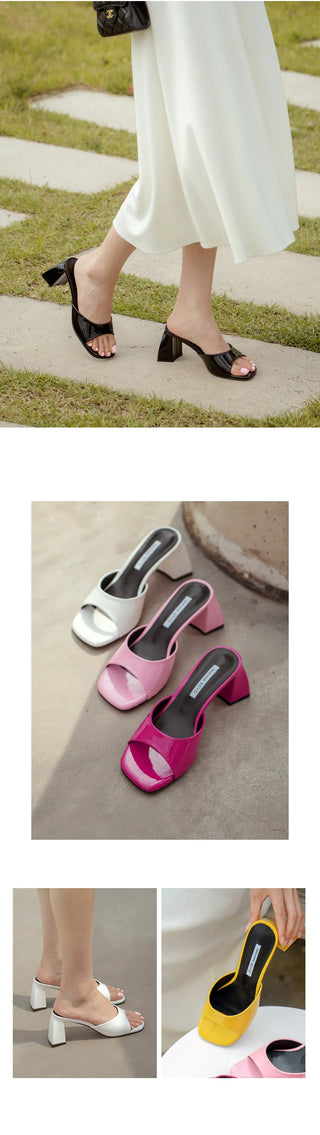 Levond Patent Mule Slippers 6cm
