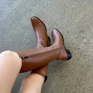 Neire Cowhide Basic Long Boots 4cm