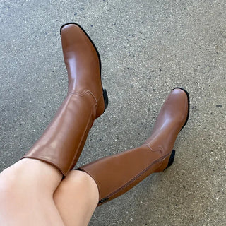 Neire Cowhide Basic Long Boots 4cm