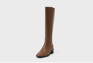 Neire Cowhide Basic Long Boots 4cm